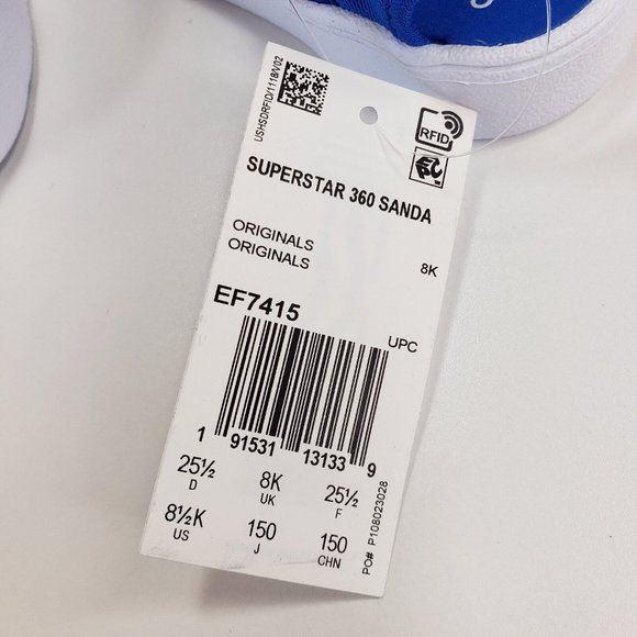 NWT Adidas Superstar 360 Unisex Toddler Sandals Shoes 8.5K Blue/White EF7415 - Picture 8 of 9